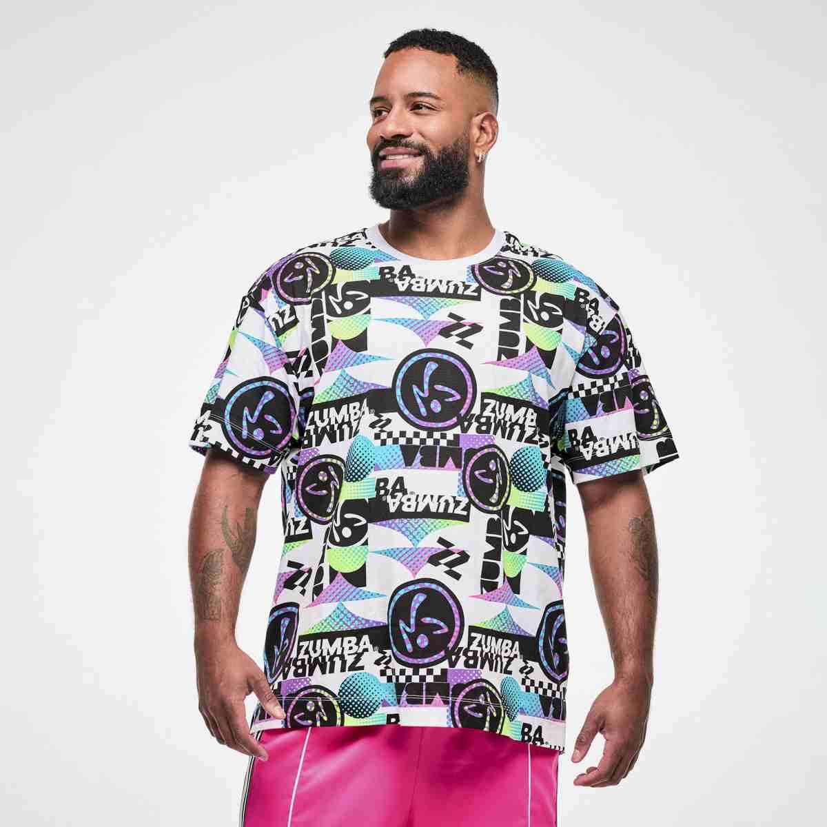 Electric Feel Unisex Oversized Top - White/Black