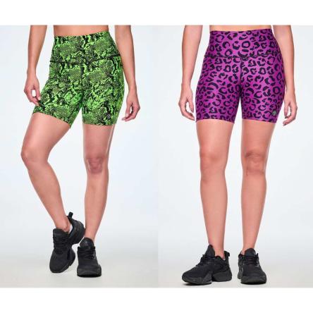 Ultrabright High Waisted Biker Shorts - Snakeskin
