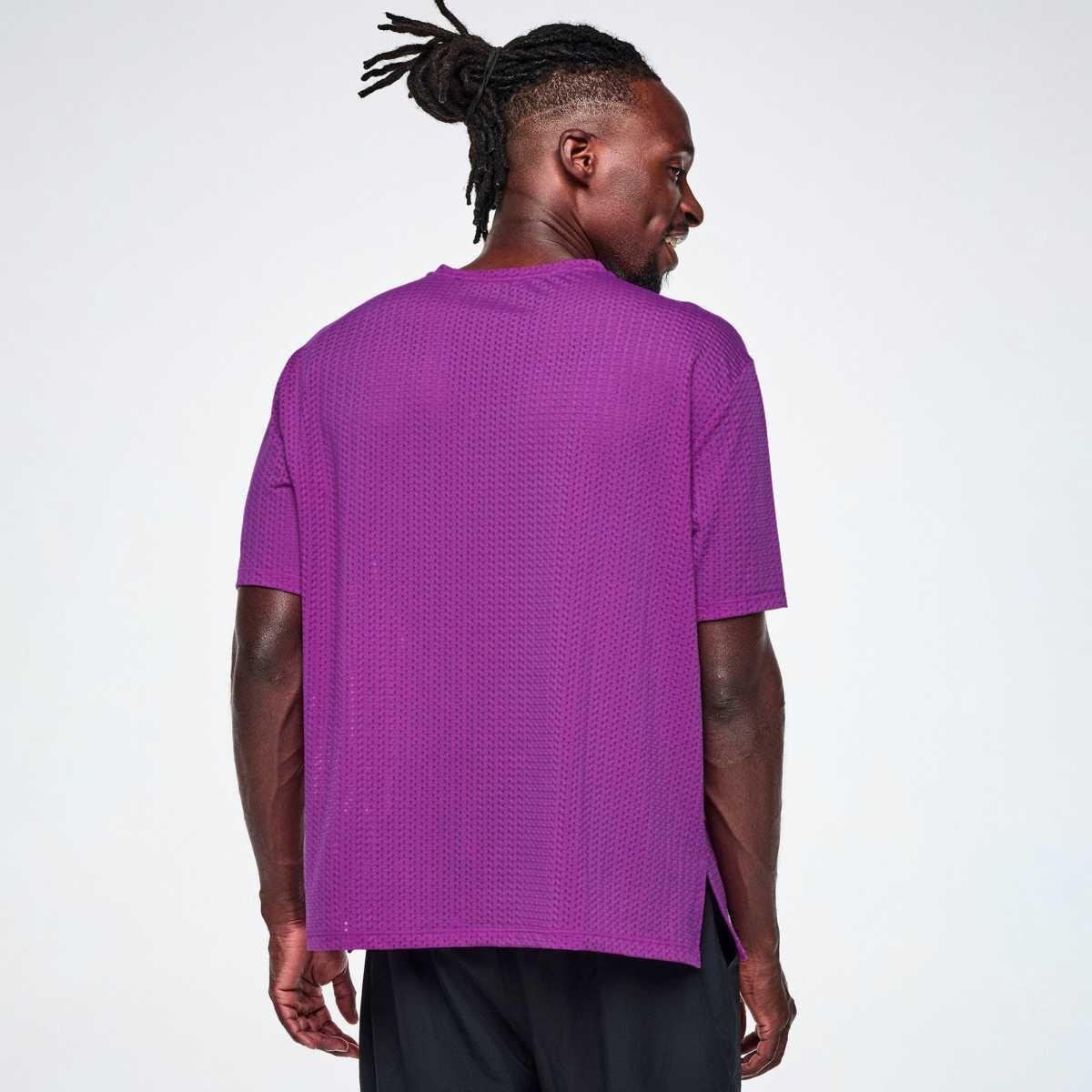 Ultrabright Mesh Boxy Top With Side Slits