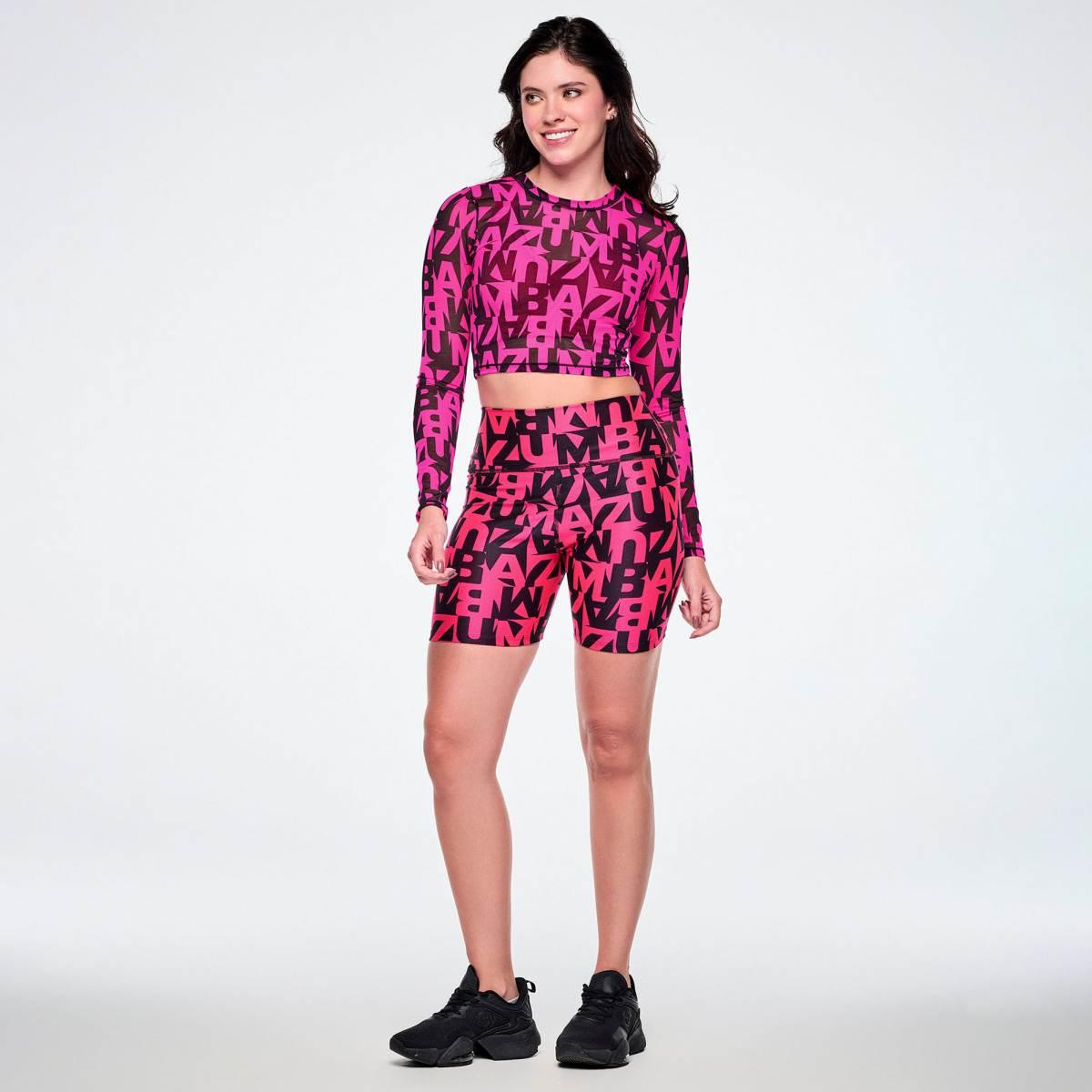 Ultrabright Long Sleeve Mesh Crop Top