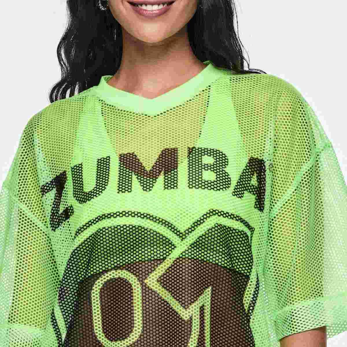 Ultrabright Oversized Mesh V-Neck Top