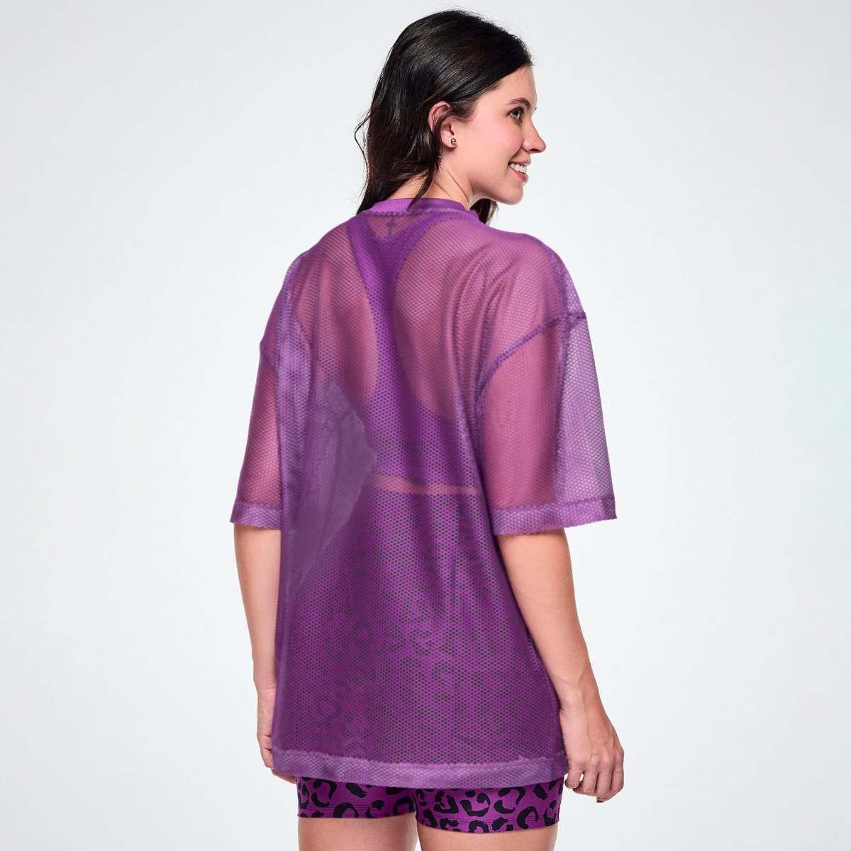 Ultrabright Oversized Mesh V-Neck Top