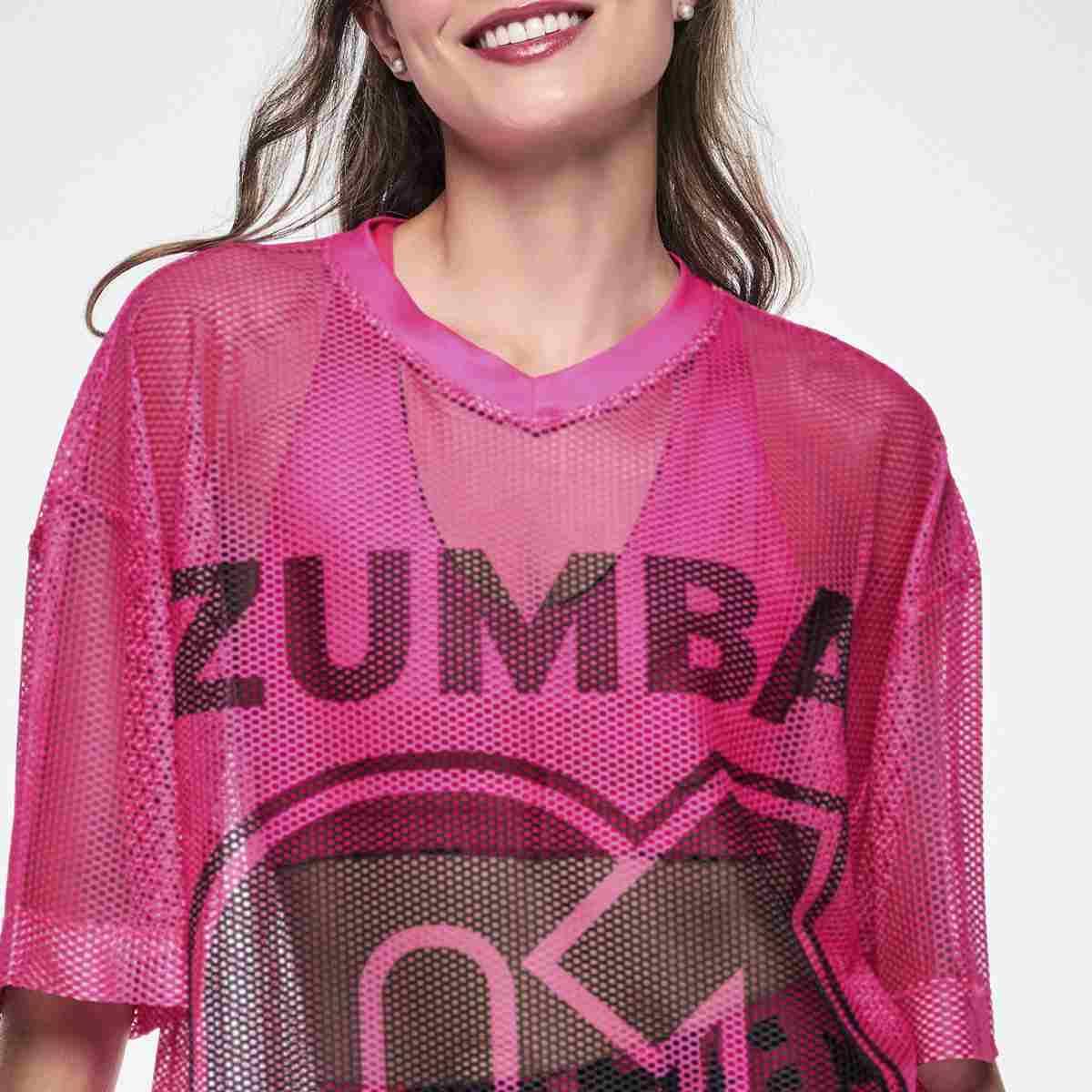 Ultrabright Oversized Mesh V-Neck Top