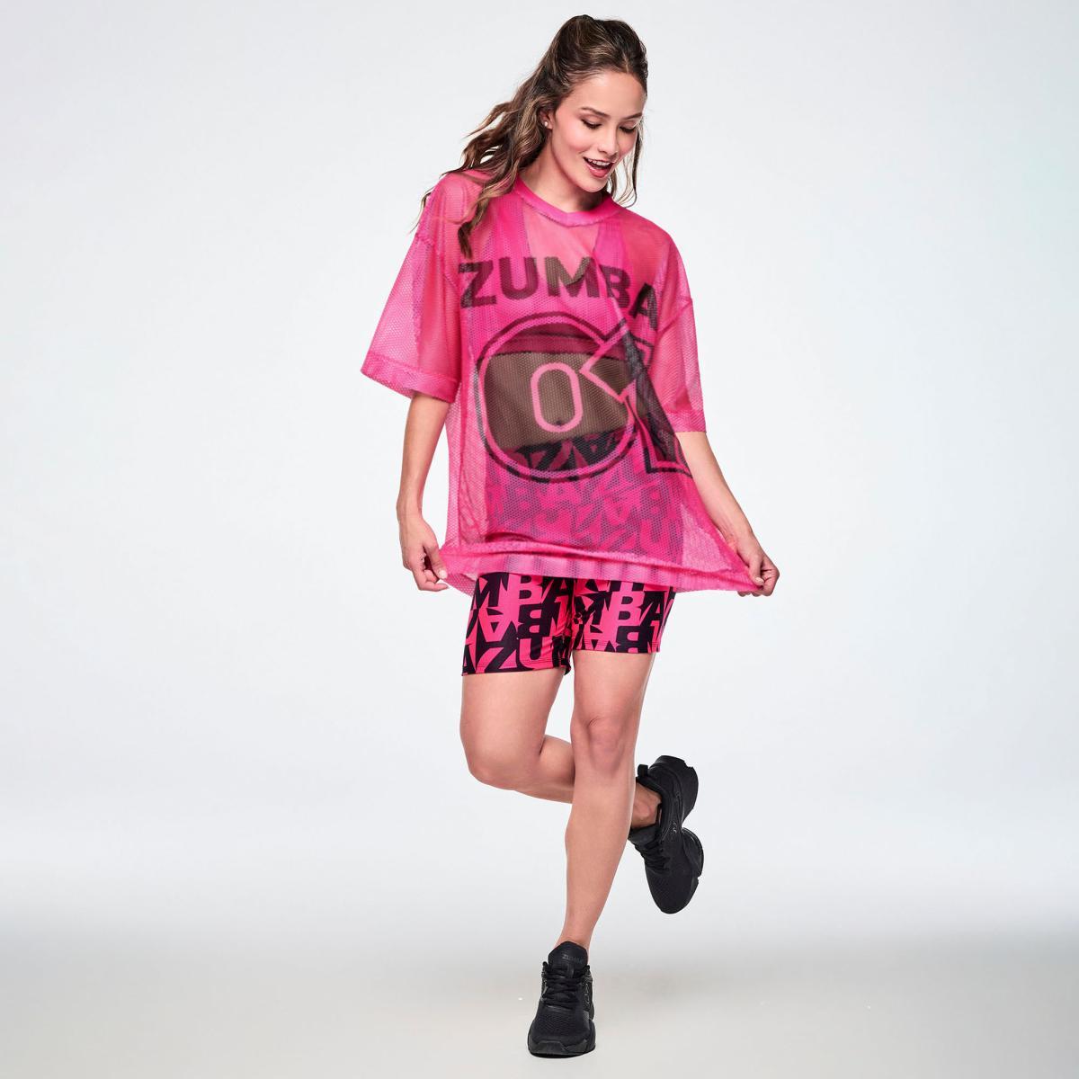 Ultrabright Oversized Mesh V-Neck Top