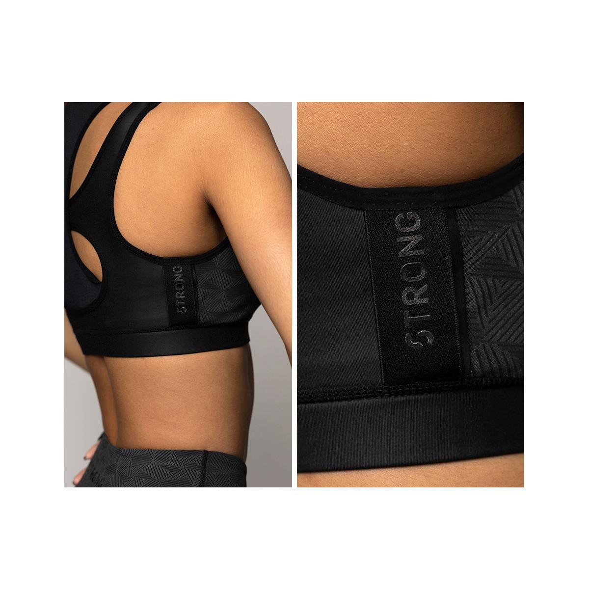 Reflective Mesh Logo Bra
